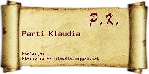 Parti Klaudia névjegykártya