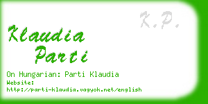 klaudia parti business card